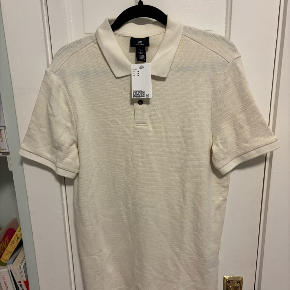 H&M Men's Off-White Polo Shirt